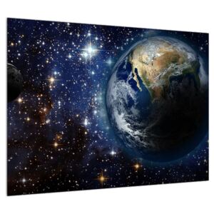 Bolygók az űrben (Modern kép, Vászonkép, 70x50 cm)