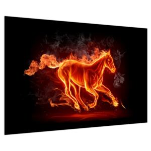 Lángoló lovas kép (90x60 cm)
