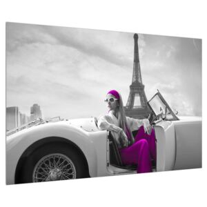 Eiffel torony és autók képe (90x60 cm)
