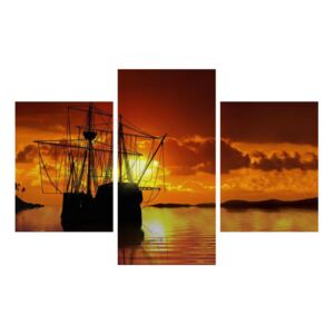 Hajó képe naplementekor (90x60 cm)
