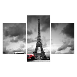 Eiffel torony és a piros autó (90x60 cm)