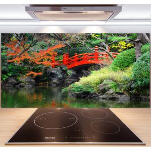 Konyhai üveg panel Japán kert