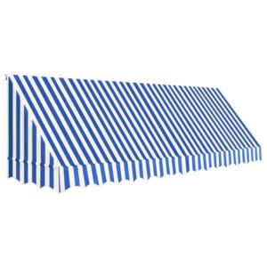 Kék és fehér bisztró napellenző 400 x 120 cm