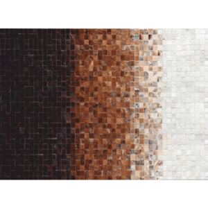 Luxus bőrszőnyeg, fehér|barna |fekete, patchwork, 200x300, bőrTIP 7