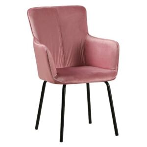 Dizájnos fotel, rózsaszín bársony|fekete, VETAR