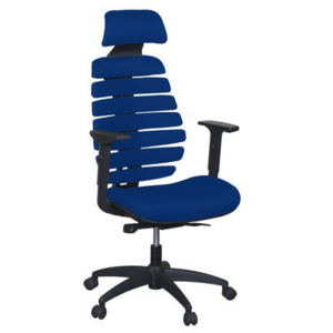 Jane irodai szék, textil, fekete/kék