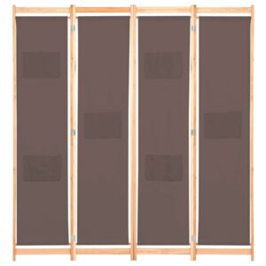 VidaXL barna 4-paneles szövetparaván 160 x 170 x 4 cm