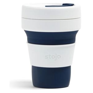 Pocket Cup fehér-sötétkék összecsukható pohár, 355 ml - Stojo