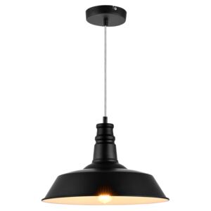 [lux.pro] Dekoratív függőlámpa Frankfurt design függeszték acél Ø 36 cm mennyezeti lámpa fekete