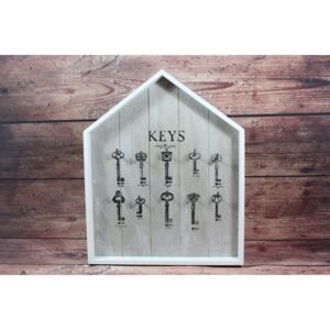 Fa kulcstartó állvány "KEYS" (33x40,5x3,5 cm)