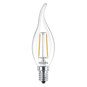 Philips LED lámpa E14 Filament (2.3W/300°) Láng - meleg fehér