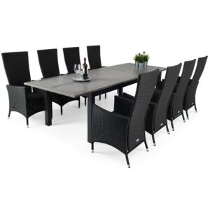 Asztal és szék garnitúra VG5974 Fekete + szürke