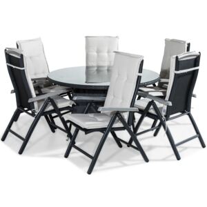 Asztal és szék garnitúra VG4380 Fekete + szürke