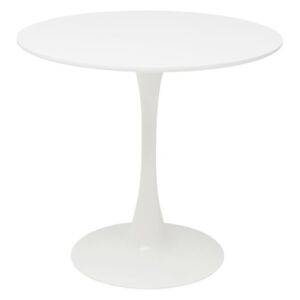 Schickeria fehér étkezőasztal fa lappal, ⌀ 80 cm - Kare Design
