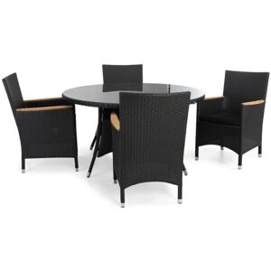 Asztal és szék garnitúra VG7266, Párna színe: Fekete