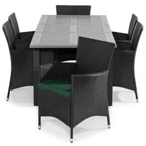 Asztal és szék garnitúra VG7286, Párna színe: Zöld