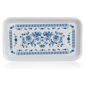 Banquet műanyag szendvicstálca - fehér/kék - 29,5x16,5 cm