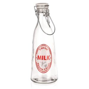MILK feliratú csatos tejesüveg - 1 literes