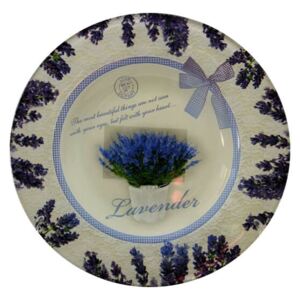Levendulás üveg desszertes tányér 20 cm - Levendula Violette