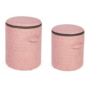 RADMILA rózsaszín tárolós puff 2 részes