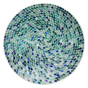 SASSOLINO mozaik dekor tál, világoskék 38 cm