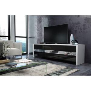 TV asztal/szekrény Fox (fehér + fényes fekete)