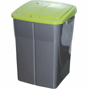 Szelektív hulladékgyűjtő kosár, 51 x 36 x 36,5 cm, zöld fedél, 45 l