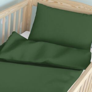 Goldea gyermek pamut ágyneműhuzat kiságyba - sötétzöld 90 x 120 és 40 x 60 cm