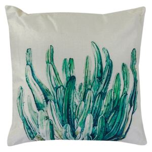 Nyomott kaktusz mintás díszpárna, 45x45 cm, krémszínű - ARIZONA