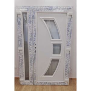 Kétszárnyas műanyag Bejárati ajtó oldalvilágítóval 138x208cm - fehér