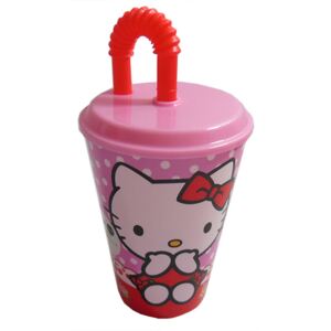 Hello Kitty szívószálas pohár - műanyag