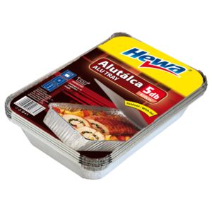 Hewa alutálca 850cm3 5db + fedél téglalap forma