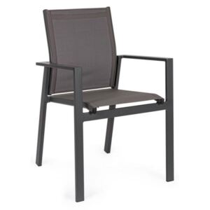 CROZET fekete 100% textilén kerti szék