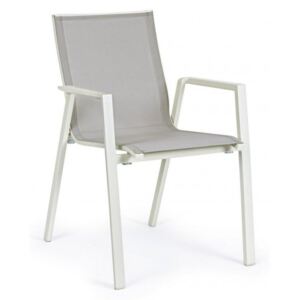 KRION II szürke és fehér 100% textilén kerti szék