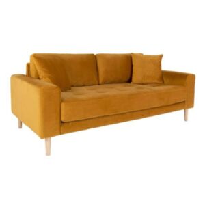 House Nordic - Lido 2 személyes kanapé, Mustársárga bársony