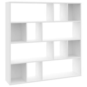 VidaXL fehér forgácslap térelválasztó/könyvszekrény 110 x 24 x 110 cm