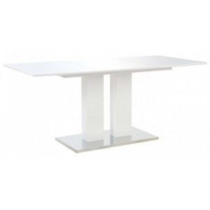 Magasfényű fehér MDF étkezőasztal 180 x 90 x 76 cm