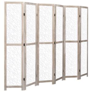VidaXL fehér 6 paneles tömör fa paraván 210 x 165 cm