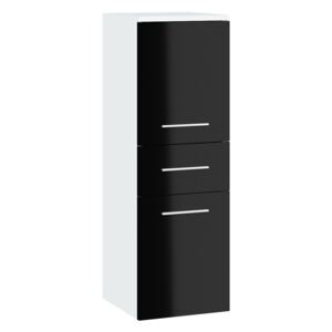 MEBLINE Fürdőszoba szekrény LUPO LP3 fehér / fekete fényes