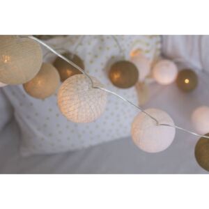 Arany-fehér gömblámpa füzér (Cotton Ball Lights)