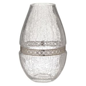 Crackles üveg váza, magasság 23 cm - InArt
