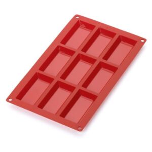 Piros szilikon sütőforma, 9 mini rekeszes - Lékué
