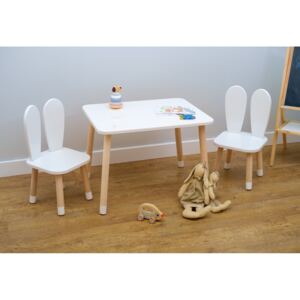 Gyermekasztal székekkel - Fülek - fehér Kids table set - ears