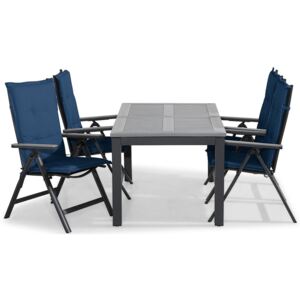 Asztal és szék garnitúra VG7278, Párna színe: Kék