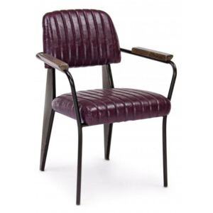 NELLY vintage bordó szék karfával