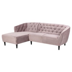 Luxus ülőgarnitúra Nyree 222 cm balos - világos rózsaszín