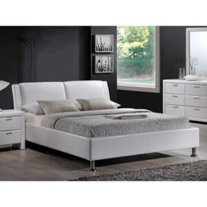 Kárpitozott ágy MITO 140 x 200 cm fehér/króm