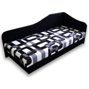 Egyszemélyes ágy (dívány) 80 cm Lux 87 (Fekete 39 + Gusto 12) (J)