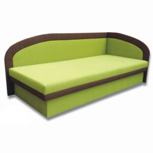 Egyszemélyes ágy (dívány) 90 cm MeLinga (Devon 001 zöld + Devon 009 barna) (J)