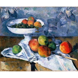 Still Life with Fruit Dish, 1879-80 Festmény reprodukció, Paul Cezanne